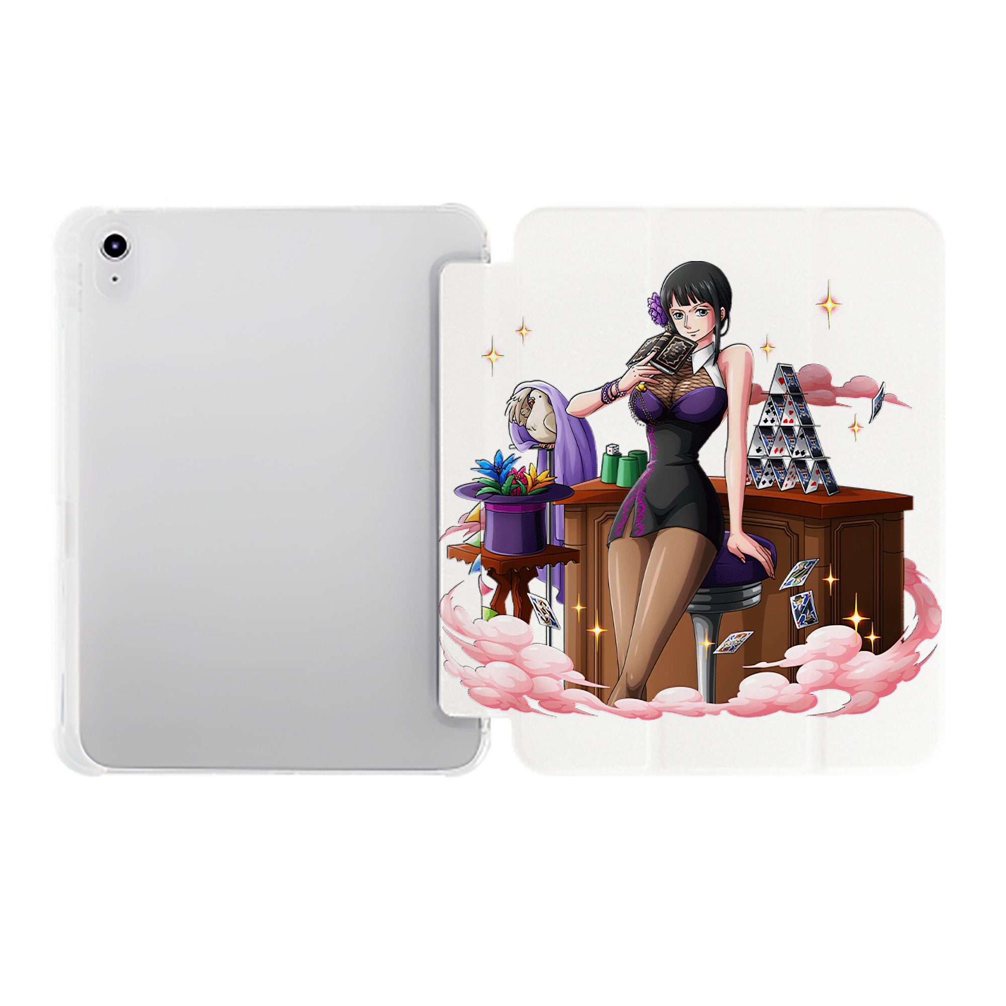（画像用） ワンピース ニコ・ロビン ONE PIECE Nico Robin IPad ケース ペン収納付き 三つ折りスタンド PUレザー×シリコン 対応機種9.5/10.5/10.9インチ